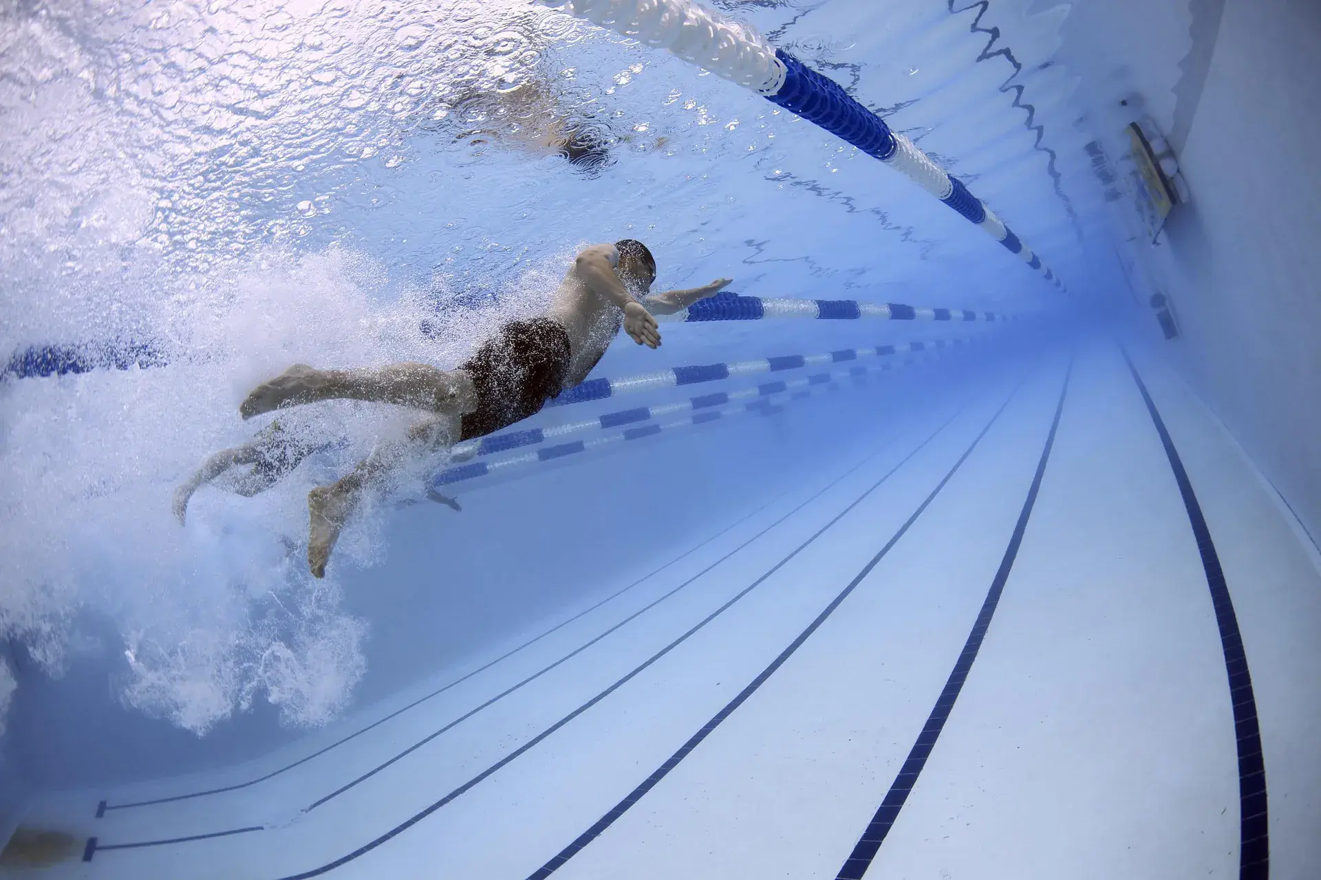 Swimmer demonstrating cardiovascular fitness