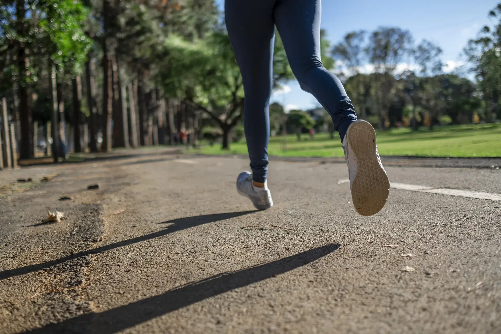 Person running for cardiovascular fitness
