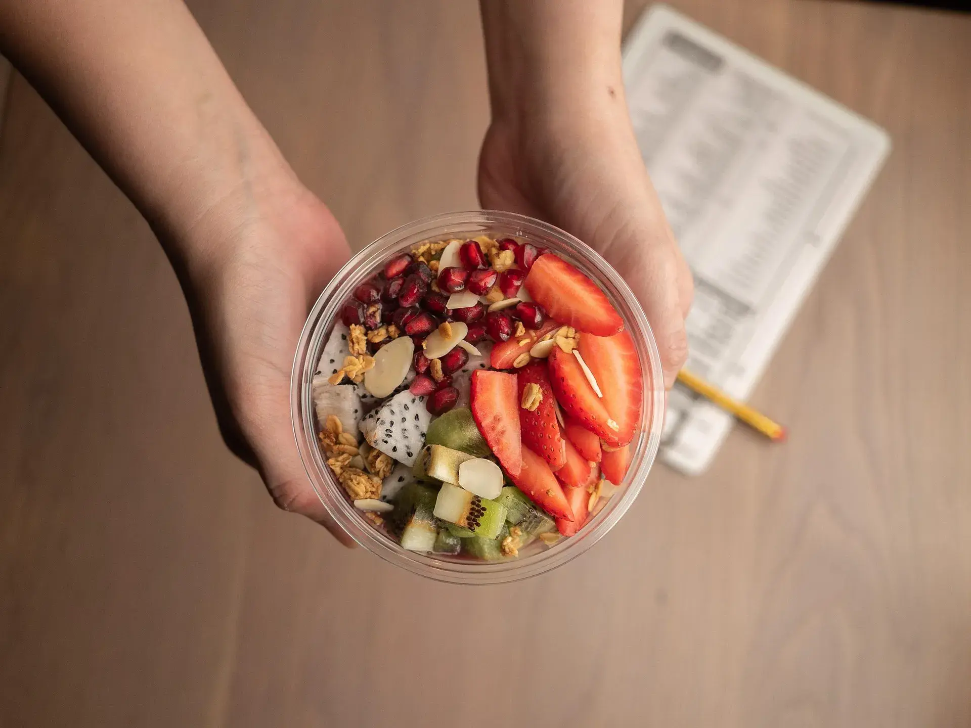 Acai bowl with berries and granola