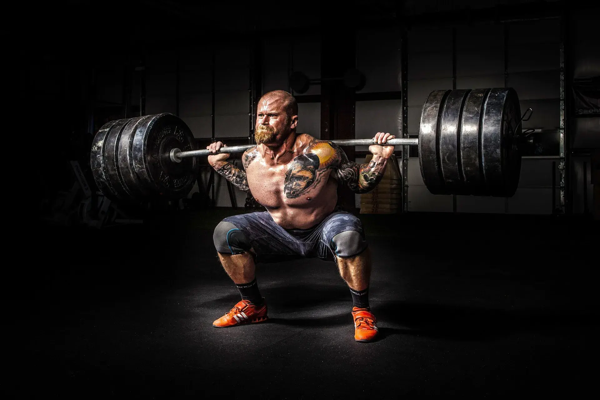 Man training in the gym