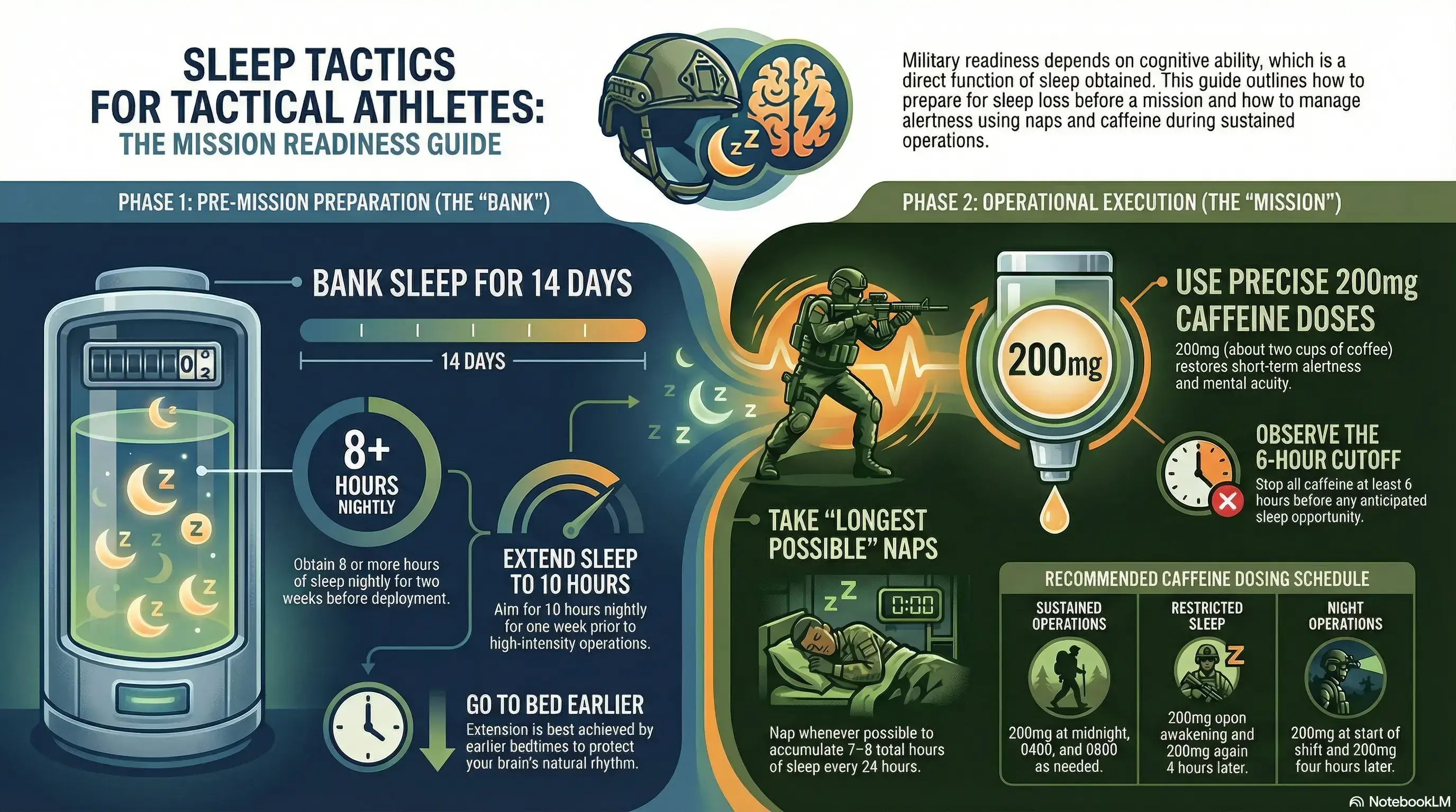 Tactical athletic sleep infographic